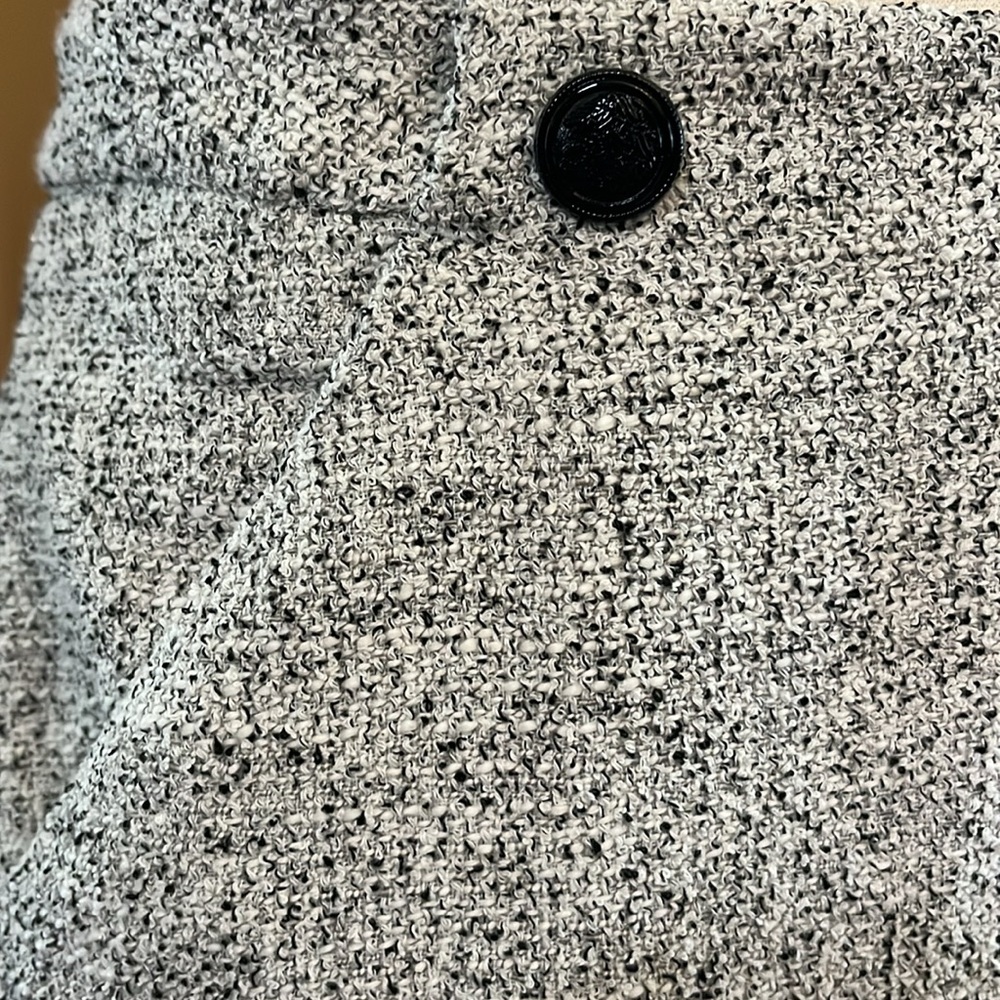 H&M Gray,Black & White Tweed Mini Pencil Skirt w/pockets & button detail Size 14 - Picture 9 of 14